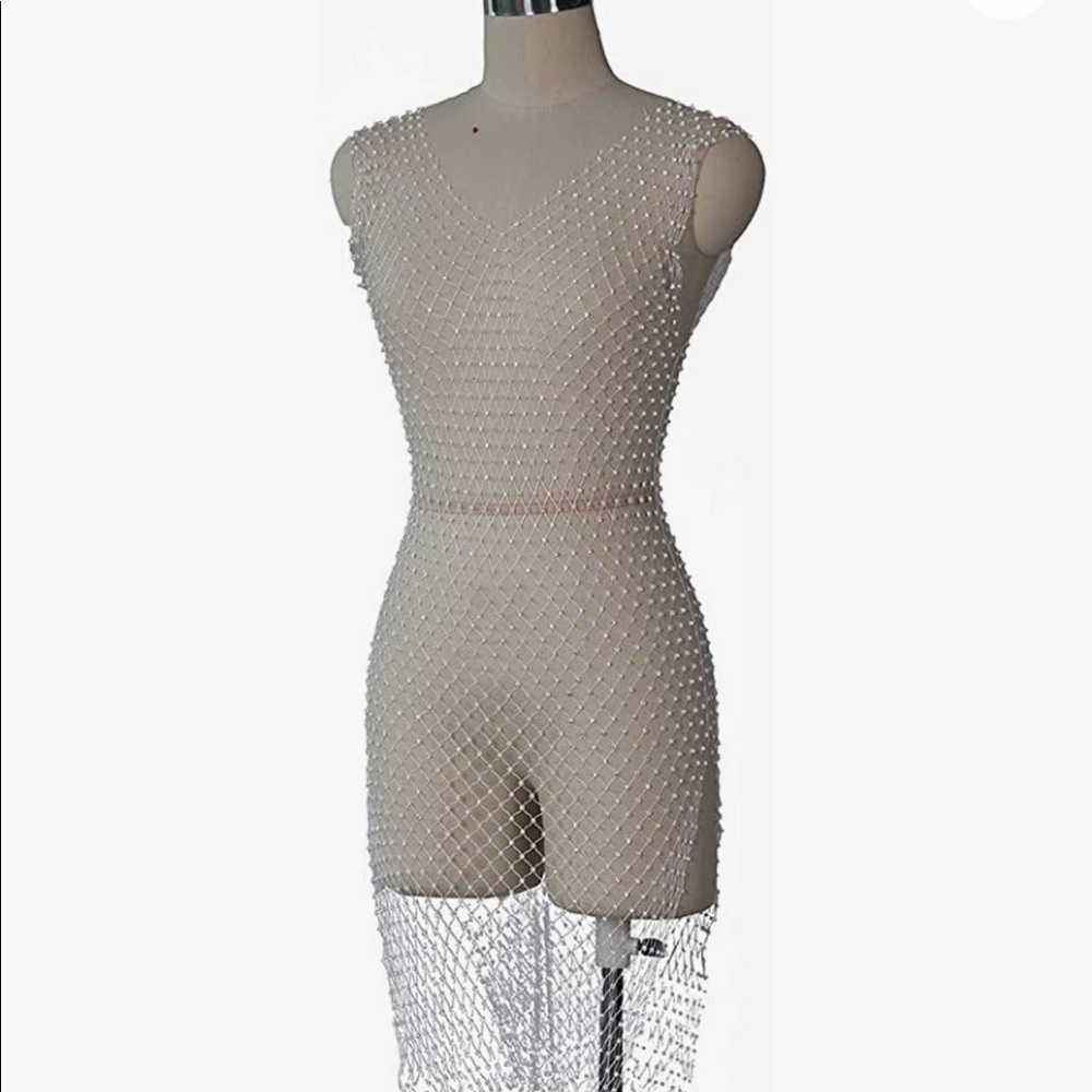 Rhinestone beach coverup